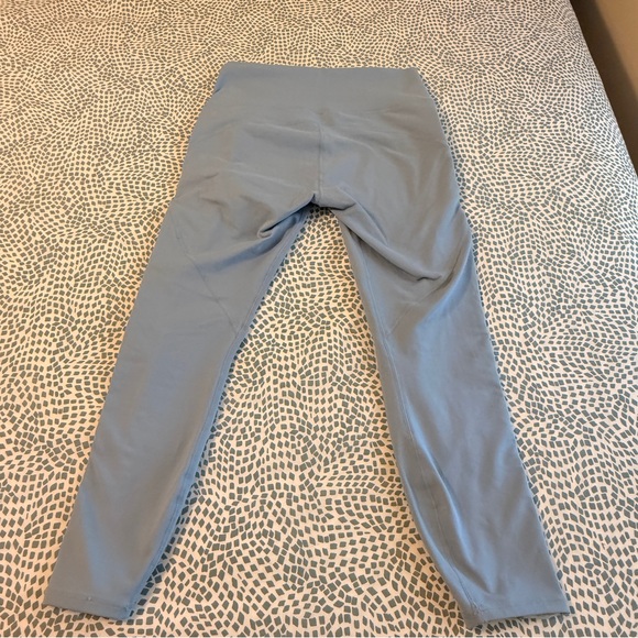 Fabletics | Blue Leggings with Signature Reflective White Side Stripe - Picture 2 of 9